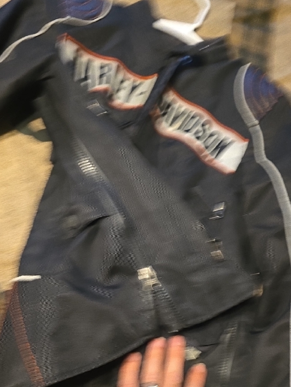 Harley-Davidson Black Jacket with White and Orange Accents Brand New Windproof - Picture 4 of 9